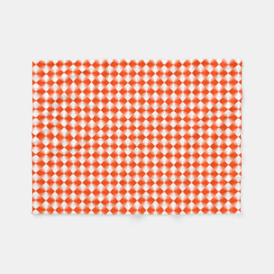 Orange Red Plaid Pattern Fleece Blanket