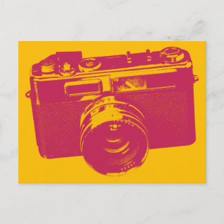 Orange & Red Pop Art Camera Postcard