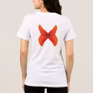Orange Red Poppy Butterfly with Your Name Tri-Blend Shirt