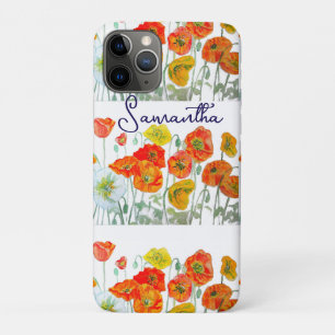 Orange Red Poppy Flower Pattern Thank You Case-Mate iPhone Case