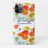 Orange Red Poppy Flower Pattern Thank You