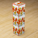 Orange Red Poppy Flower Pattern Watercolor Wine Box<br><div class="desc">Red Poppy Watrecolour Flower Pattern Paper Party Plate. Designed from my original watercolours.</div>