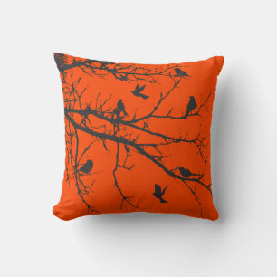 Orange Red Pretty Silhouette Cushion