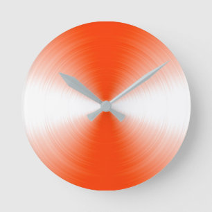 Orange Red Radiant Contemporary Round Clock