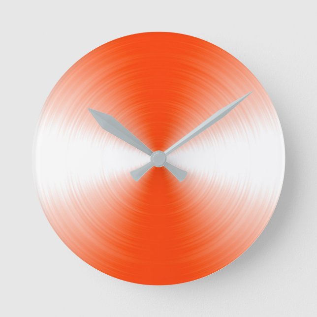 Orange Red Radiant Contemporary Round Clock (Front)