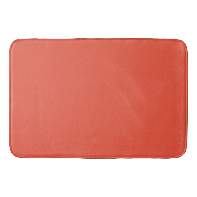 Orange Red : Solid Colour Bath Mat (Front)