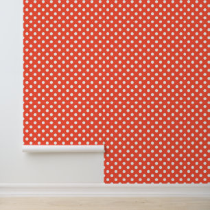 Orange, Red, terracotta polka dot Wallpaper