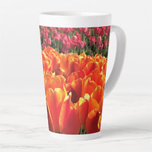 Orange & Red Tulips Latte Mug