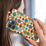Orange Red Turquoise Funky Circles Mid Century Case-Mate iPhone 14 Case<br><div class="desc">This funky retro style patterned phone case features circles of orange,  red,  turquoise blue,  brown,  and white. This is sure to be an eye catcher on your cell phone!</div>