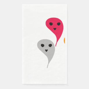 Orange red yellow grey halloween ghost pattern napkin