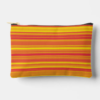 Orange Red Yellow Stripes Accessory Pouch