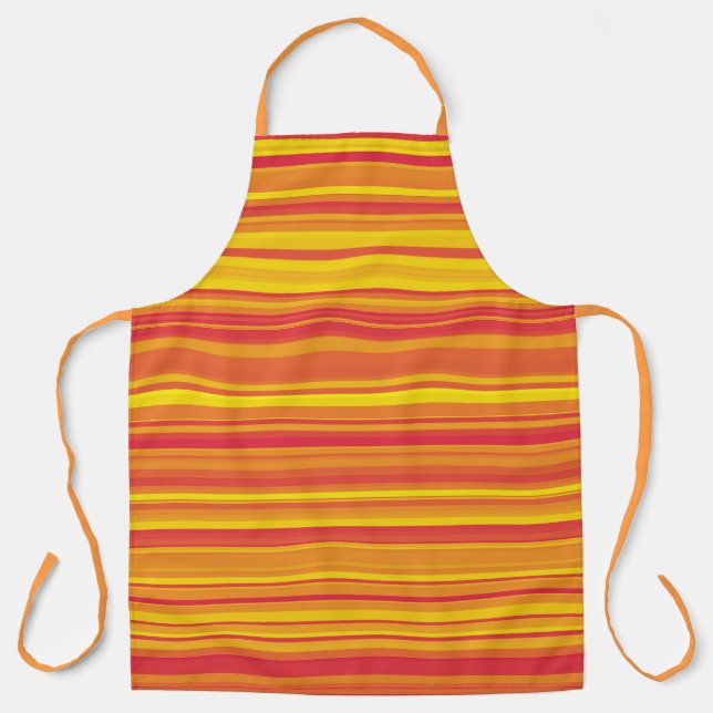 Orange Red Yellow Stripes Apron (Front)