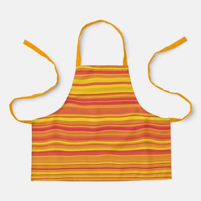 Orange Red Yellow Stripes Apron (Front)
