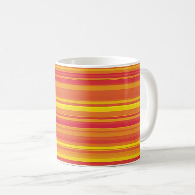 Orange Red Yellow Stripes Coffee Mug (Front Right)