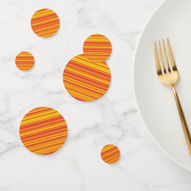 Orange Red Yellow Stripes Confetti (Group)