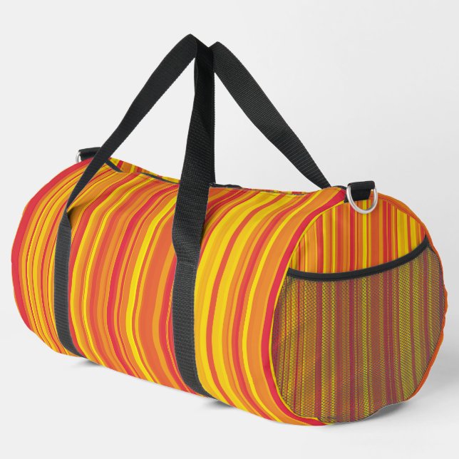 Orange Red Yellow Stripes Duffle Bag (Right Corner)