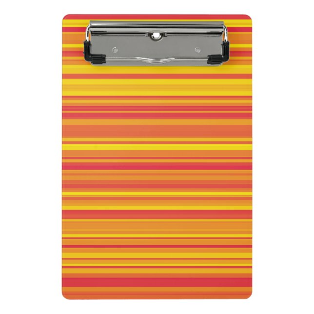 Orange Red Yellow Stripes Mini Clipboard (Front)