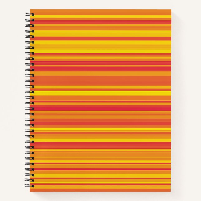 Orange Red Yellow Stripes Notebook (Front)