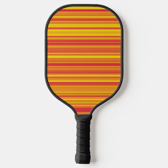 Orange Red Yellow Stripes Pickleball Paddle (Back)