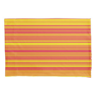 Orange Red Yellow Stripes Pillowcase