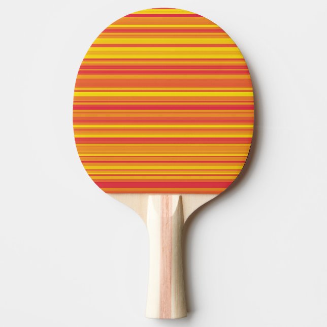 Orange Red Yellow Stripes Ping Pong Paddle (Front)