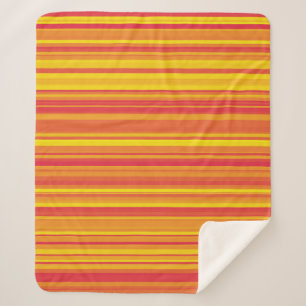 Orange Red Yellow Stripes Sherpa Blanket
