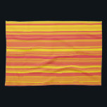 Orange Red Yellow Stripes Tea Towel<br><div class="desc">Orange Red Yellow Stripes kitchen towel</div>