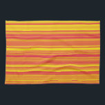 Orange Red Yellow Stripes Tea Towel<br><div class="desc">Orange Red Yellow Stripes kitchen towel</div>