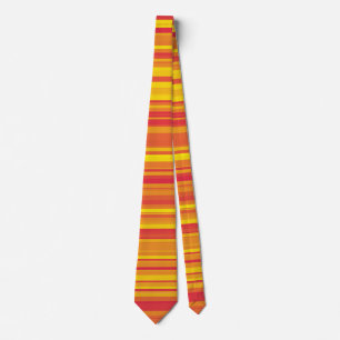 Orange Red Yellow Stripes Tie