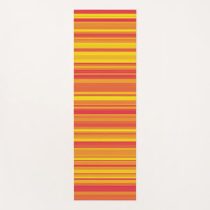 Orange Red Yellow Stripes Yoga Mat