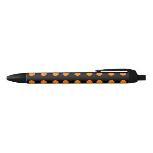 Orange Repetitive Dots Black Ink Pen
