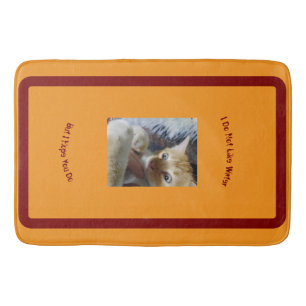 Orange Replaceable Photo Cat Do Not Like Water Bath Mat