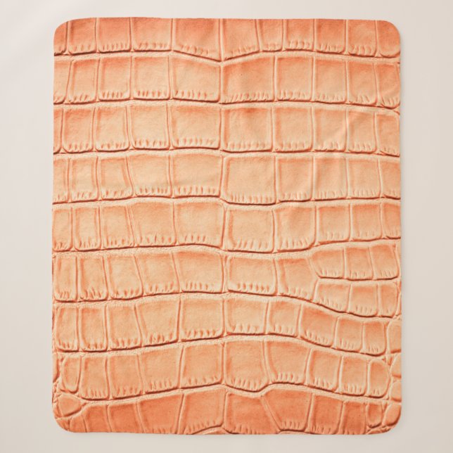 Orange reptile leather texture sherpa blanket (Front)