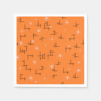 Orange Retro Atomic Age Pattern Napkin