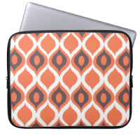 Orange Retro Geometric Ikat Tribal Print Pattern