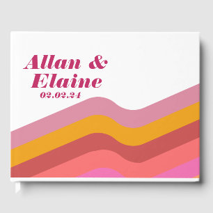 Orange Retro Groovy 70's Guest Book