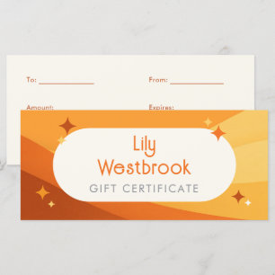 Orange Retro Groovy Modern Gift Certificate