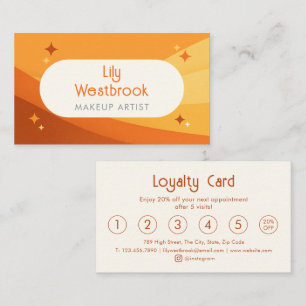 Orange Retro Groovy Modern Vintage Loyalty Card