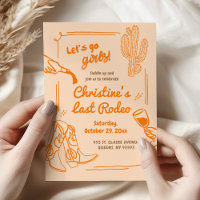 Orange Retro Last Rodeo Cowgirl Bachelorette Party