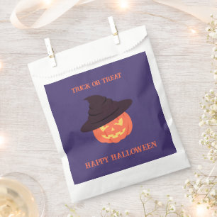 Orange Retro Pumpkin Happy Halloween Favour Bag