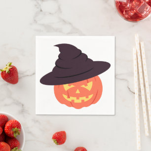 Orange Retro Pumpkin Napkin
