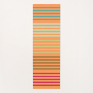 Orange Retro Stripes Yoga Mat