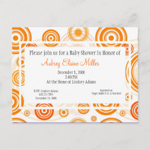 Orange Retro Targets Baby Shower Invitation Postcard