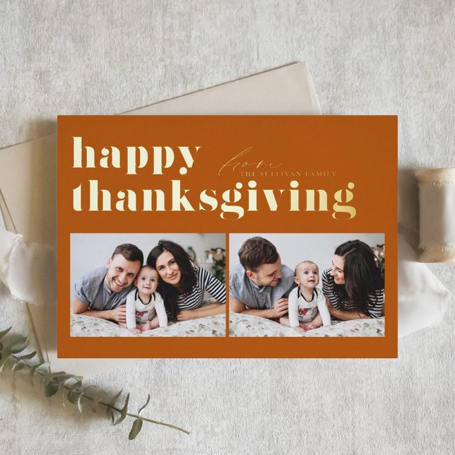 Orange Retro Typography Happy Thanksgiving Photo  (Creator Uploaded)
