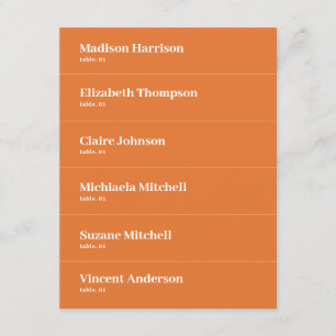 Orange Retro Wedding Place Card DIY