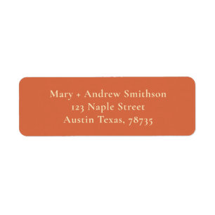 Orange Return Address Label
