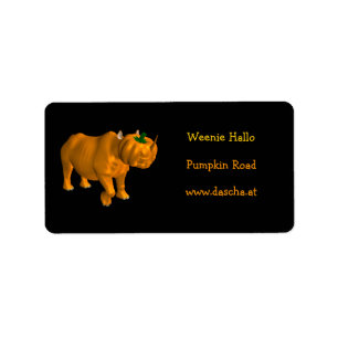 Orange Rhinoceros Label