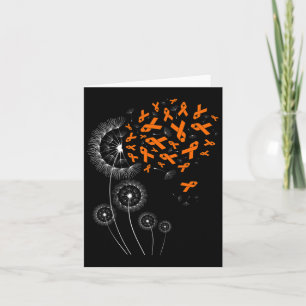Orange Ribbon And Dandelion Leukemia Awareness Mon Card