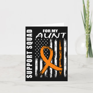 Orange Ribbon Aunt Leukaemia Awareness Usa Flag Ca Card