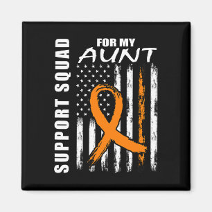 Orange Ribbon Aunt Leukaemia Awareness USA Flag Ca Magnet